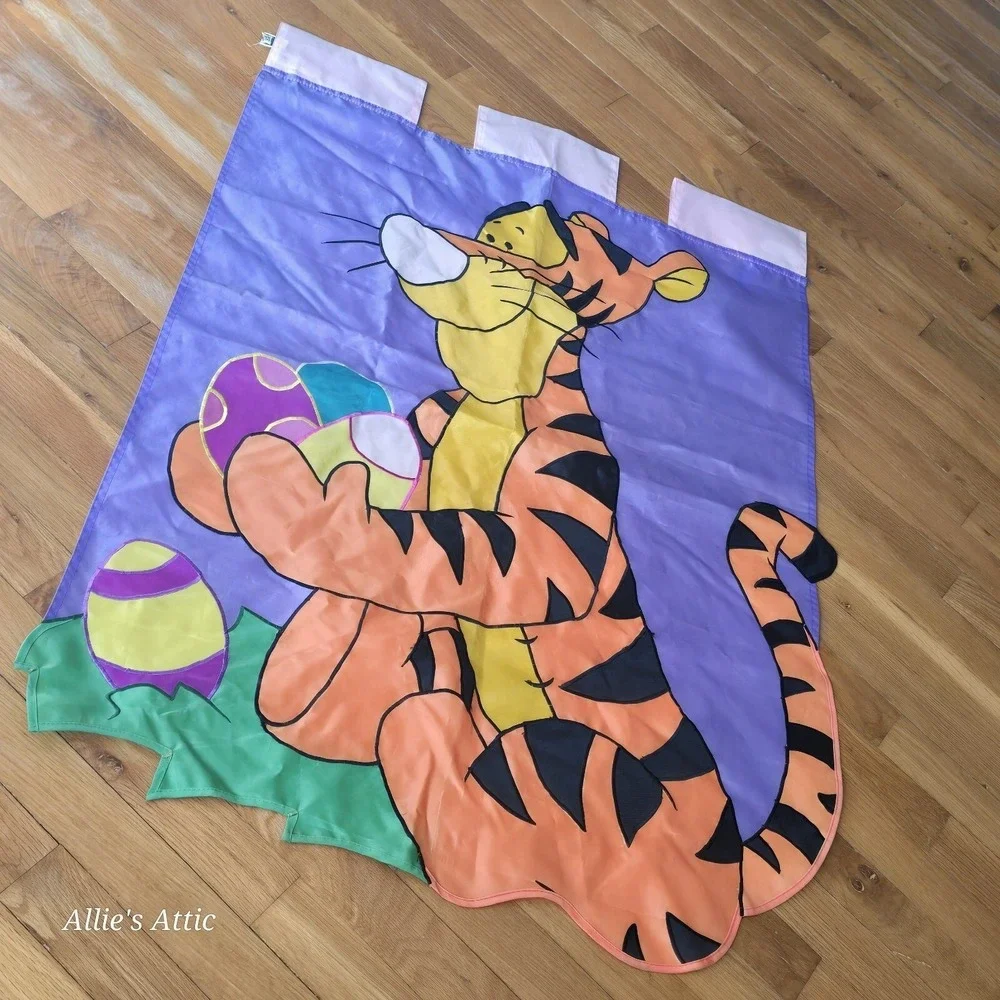Large Winnie the Pooh Tigger Tiger Purple Easter Garden Yard‎ House Flag 40x30